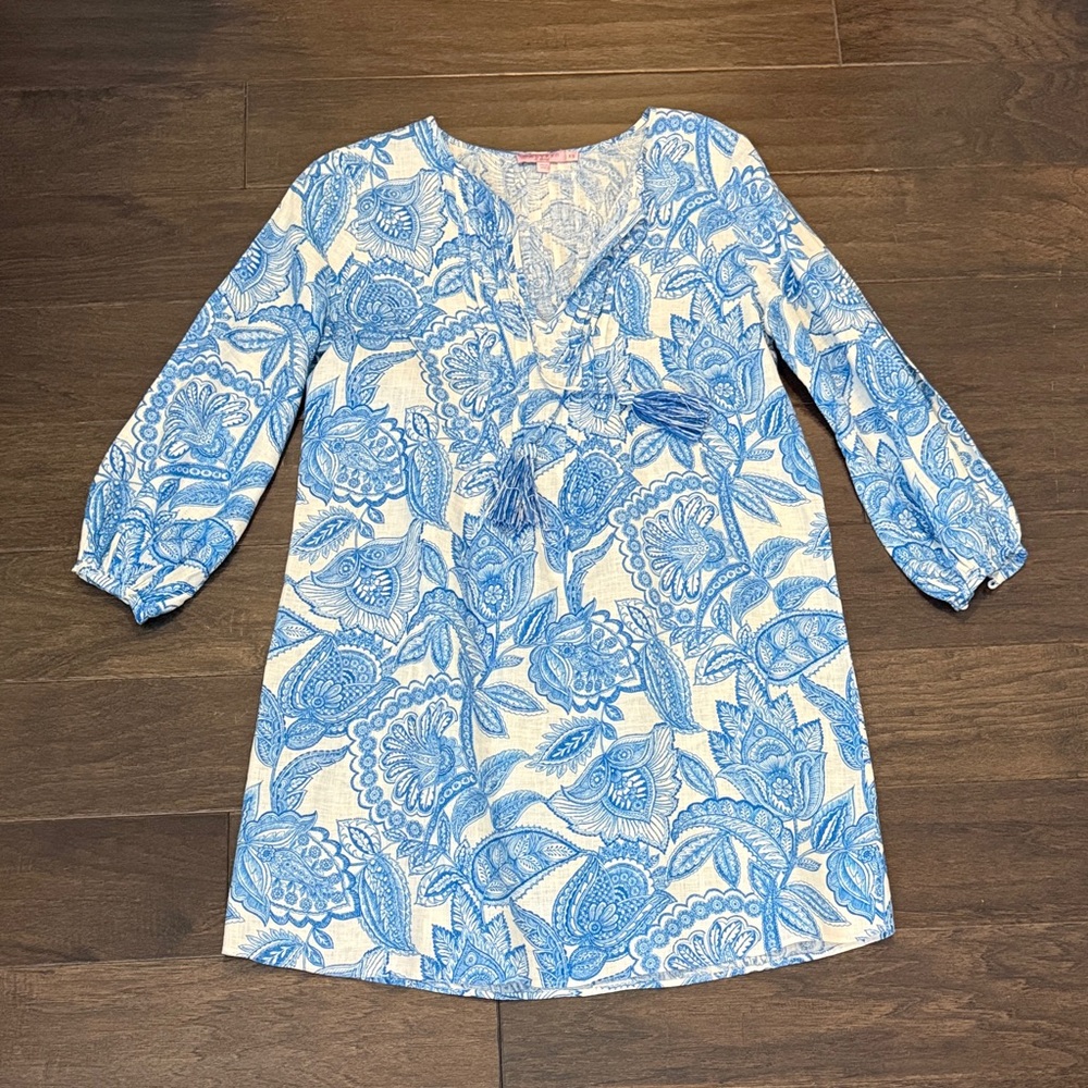Calypso St. Barth Blue and White Floral Dress